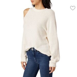 Hudson Jeans NEW Coquette Cottagecore Cream Crewneck Cut-Out Sweater Size M
